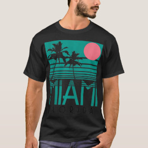 Miami Florida  Retro Palm Trees Beach Summe T-shirt