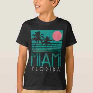 Miami Florida  Retro Palm Trees Beach Summe T-shirt