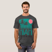 Miami Florida  Retro Palm Trees Beach T-shirt (Voorkant volledig)