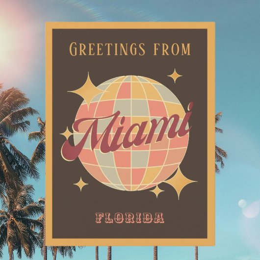 Miami Florida Retro  Party Briefkaart
