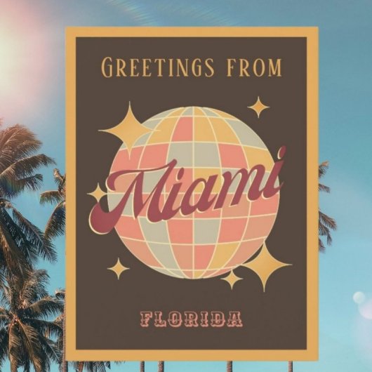 Miami Florida Retro  Party Briefkaart