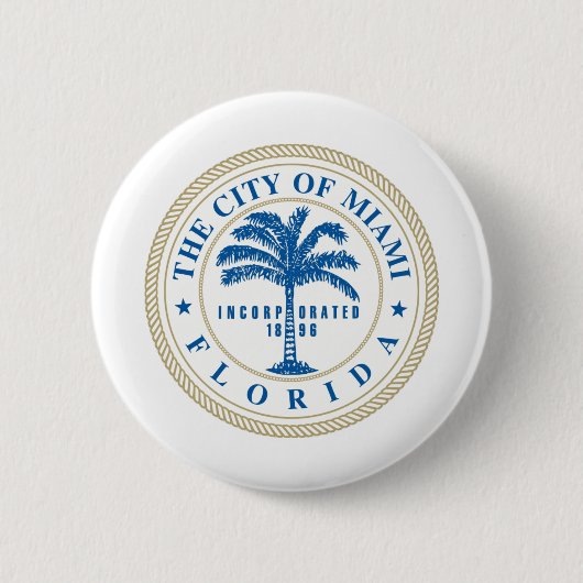 Miami Florida Ronde Button 5,7 Cm (Voorkant)