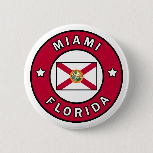 Miami Florida Ronde Button 5,7 Cm (Voorkant)