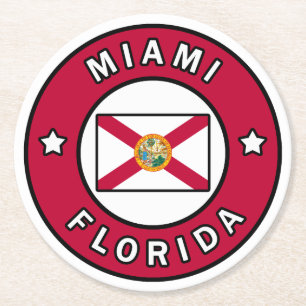Miami Florida Ronde Kartonnen Onderzetter