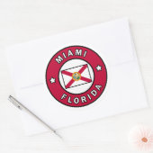 Miami Florida Ronde Sticker (Envelop)