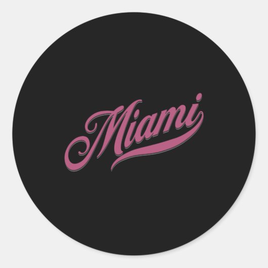 Miami Florida Ronde Sticker (Voorkant)