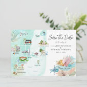 Miami Florida | Routekaart bestemming bruiloft (Staand voorkant)