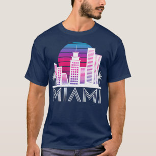 Miami Florida Silhouet VS Zuid Reis Tropisch T-shirt