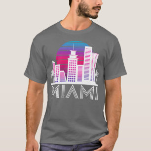 Miami Florida Silhouette VS Zuiden Reis Tropisch T-shirt