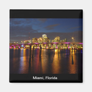 Miami Florida Skyline bij Night Magnet