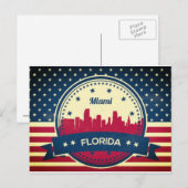 Miami Florida Skyline Briefkaart (Voorkant / Achterkant)