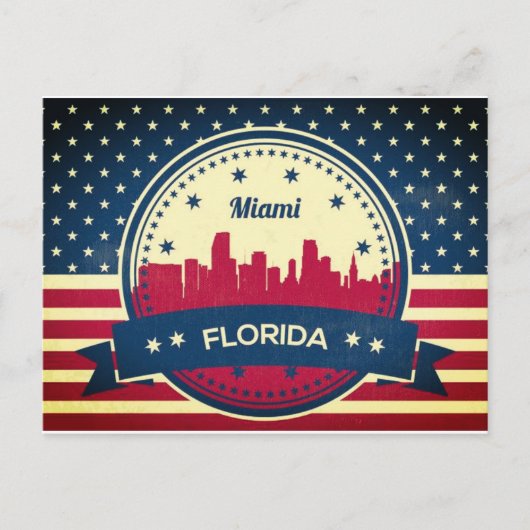 Miami Florida Skyline Briefkaart (Voorkant)