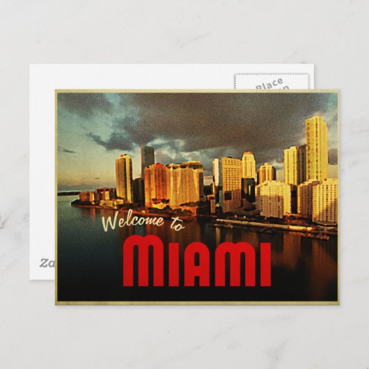 Miami Florida Skyline Briefkaart (Voorkant / Achterkant)