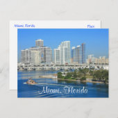 Miami Florida Skyline en Harbour Briefkaart (Voorkant / Achterkant)
