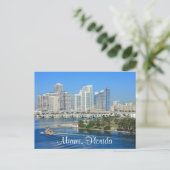 Miami Florida Skyline en Harbour Briefkaart (Staand voorkant)