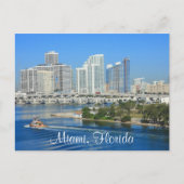 Miami Florida Skyline en Harbour Briefkaart (Voorkant)