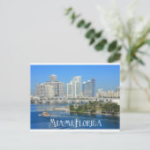 Miami Florida Skyline en Harbour - VS Briefkaart (Staand voorkant)