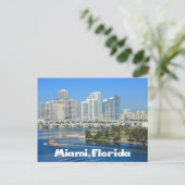Miami Florida Skyline en Harbour - VS Briefkaart (Staand voorkant)