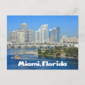 Miami Florida Skyline en Harbour - VS Briefkaart (Voorkant)