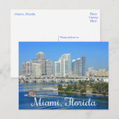Miami Florida Skyline en Harbour - VS Briefkaart (Voorkant / Achterkant)