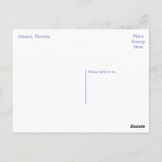 Miami Florida Skyline en Harbour - VS Briefkaart (Achterkant)