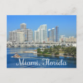 Miami Florida Skyline en Harbour - VS Briefkaart (Voorkant)