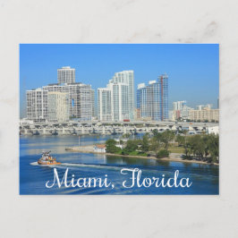 Miami Florida Skyline en Harbour - VS Briefkaart