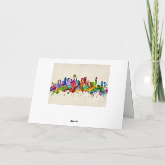 Miami Florida Skyline Feestdagen Kaart (Achterkant)