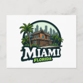 Miami Florida Skyline Feestdagenkaart (Voorkant)