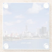 Miami, Florida Skyline Glazen Onderzetter (Achterkant)