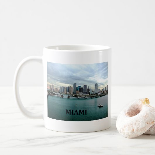 Miami Florida Skyline Koffiemok (Met donut)