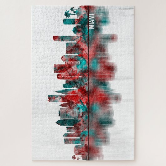 Miami Florida Skyline Legpuzzel (Verticaal)