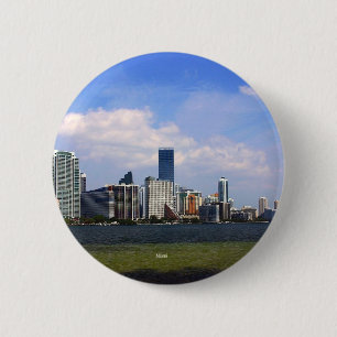 Miami Florida skyline Ronde Button 5,7 Cm