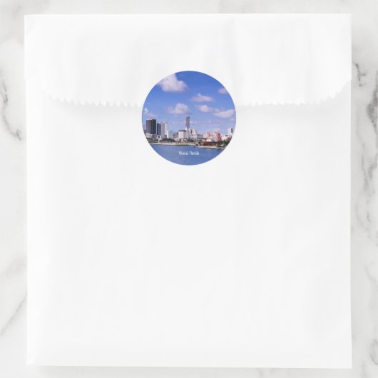 Miami, Florida Skyline Ronde Sticker (Tas)