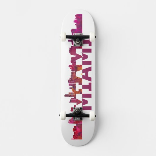 Miami Florida Skyline Skateboard (Voorkant)