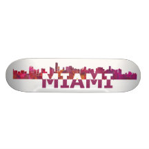 Miami Florida Skyline Skateboard