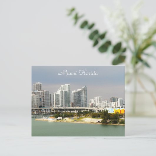 Miami Florida, Skyline, talgebouwen, Bridge Briefkaart (Staand voorkant)