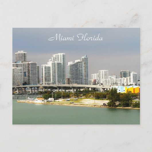 Miami Florida, Skyline, talgebouwen, Bridge Briefkaart (Voorkant)