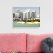 Miami Florida, Skyline, talgebouwen, Bridge Canvas Afdruk (Insitu (Woonkamer))
