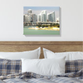 Miami Florida, Skyline, talgebouwen, Bridge Canvas Afdruk (Insitu (Slaapkamer))