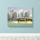Miami Florida, Skyline, talgebouwen, Bridge Canvas Afdruk (Insitu (Houten vloer))