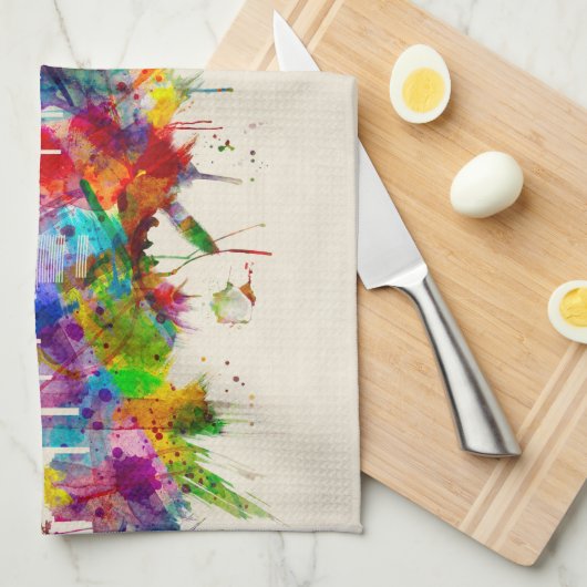 Miami Florida Skyline Theedoek (Quarter Fold)