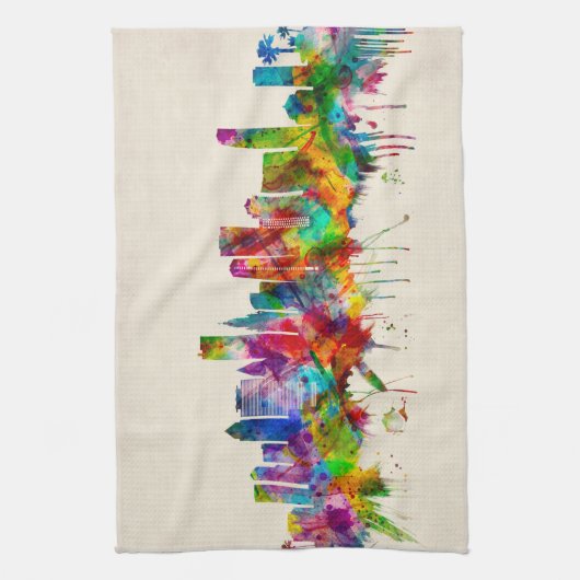 Miami Florida Skyline Theedoek (Verticaal)