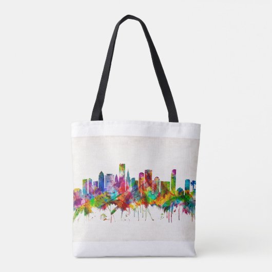 Miami Florida Skyline Tote Bag (Achterkant)