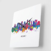 Miami Florida Skyline Vierkante Klok (Hoek)