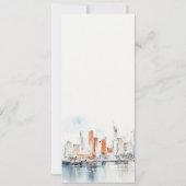 Miami Florida Skyline Waterverf Wedding Menu Kaart (Achterkant)