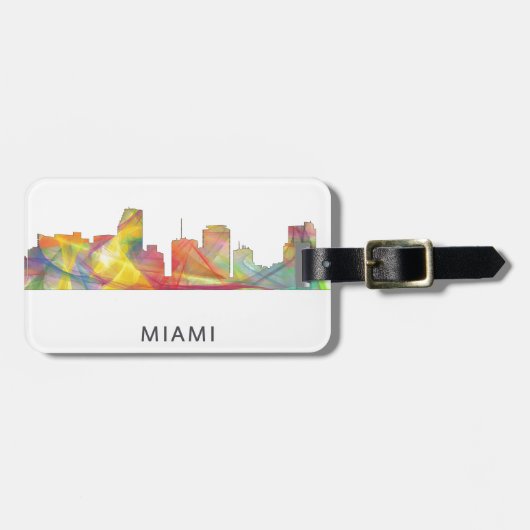 MIAMI FLORIDA SKYLINE WB1 BAGAGELABEL (Voorkant horizontaal)