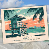 Miami Florida South Beach Skyline Travel Briefkaart