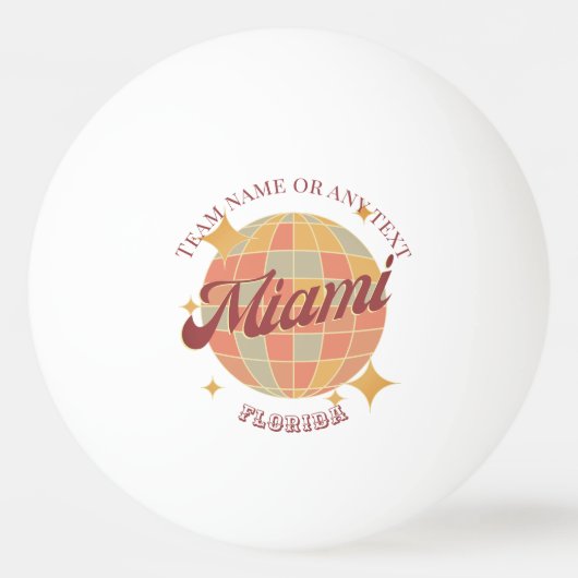 Miami Florida Stad tafeltennis Pingpongbal (Voorkant)