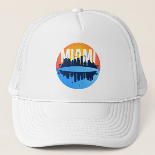 Miami Florida Stadsgezicht Silhouet Trucker Pet